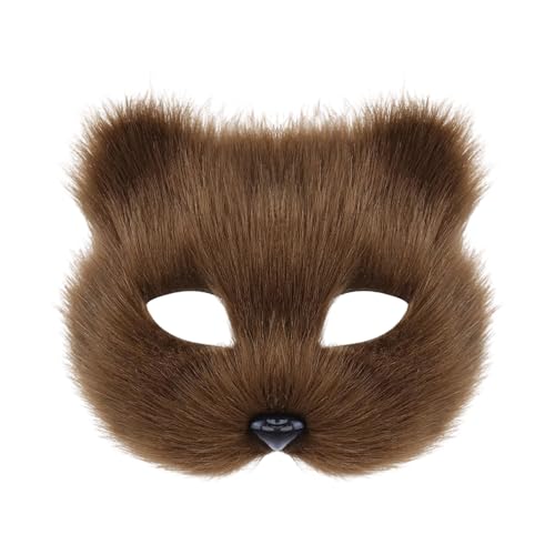 LEIDJGUN Pelzige Katzen Maskieren Halbe Gesichts Brillen Tierkatzen Cosplay Maske Für Männer Frauen Maskerade Halloween Party Make Up Kostüm LEIDJGUN Pelzige Katzen Maskieren Halbe Gesichts Brillen Tierkatzen Cosplay Maske Für Männer Frauen Maskerade Halloween Party Make Up Kostüm von LEIDJGUN