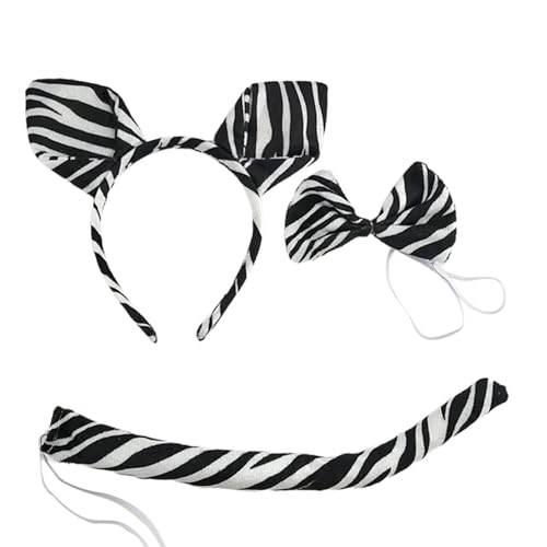LEIDJGUN Pferdeschwanzkostüm Mit Pferdeohrstirnband Und Bowtie Halloween Horse Dress Up Accessoires Für Kid Halloween von LEIDJGUN