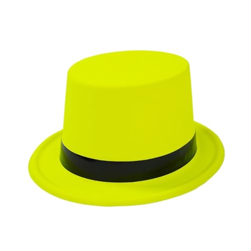 LEIDJGUN Schwarzer Hut mit fluoreszierender Farbe für Cosplay, Party, Rollenspiel für Erwachsene, Kostüm-Zubehör, Gentleman-Hut von LEIDJGUN