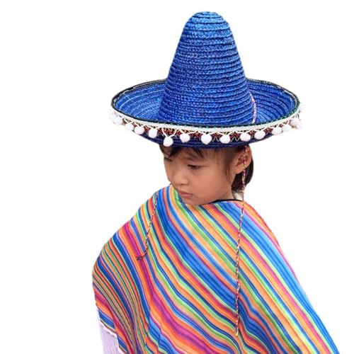 LEIDJGUN Sombrero-Hut aus Bambus, mit breiter Krempe, für Kinder, Halloween, Party, Kopfbedeckung von LEIDJGUN