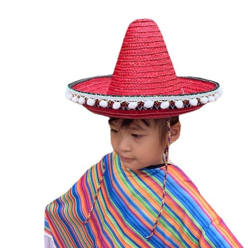 LEIDJGUN Sombrero-Hut aus Bambus, mit breiter Krempe, für Kinder, Halloween, Party, Kopfbedeckung von LEIDJGUN