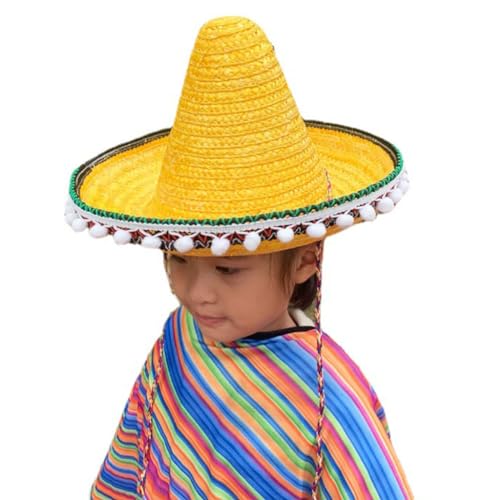 LEIDJGUN Sombrero-Hut aus Bambus, mit breiter Krempe, für Kinder, Halloween, Party, Kopfbedeckung LEIDJGUN Sombrero-Hut aus Bambus, mit breiter Krempe, für Kinder, Halloween, Party, Kopfbedeckung von LEIDJGUN