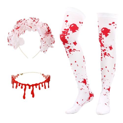 LEIDJGUN Splattered Blood Glasses Halloween Pointed Hat Bloody Gloves Stockings Decorative Glasses Halloween Costume Accessories LEIDJGUN Splattered Blood Glasses Halloween Pointed Hat Bloody Gloves Stockings Decorative Glasses Halloween Costume Accessories von LEIDJGUN