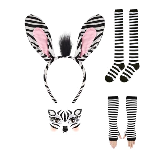 LEIDJGUN Tierkostüm Set Mit Stirnband Schwanz Gesichtsaufkleber Bowtie Rock Halloween Outfit Für Kid Adult Halloween Cosplay LEIDJGUN Tierkostüm Set Mit Stirnband Schwanz Gesichtsaufkleber Bowtie Rock Halloween Outfit Für Kid Adult Halloween Cosplay von LEIDJGUN