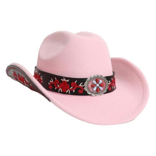 LEIDJGUN Wollhut für Erwachsene, Kostümhut, Party, Kopfbedeckung, Halloween, DressingUp, Panamahut, bestickte Blume, Reisehut LEIDJGUN Wollhut für Erwachsene, Kostümhut, Party, Kopfbedeckung, Halloween, DressingUp, Panamahut, bestickte Blume, Reisehut von LEIDJGUN