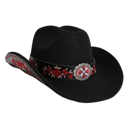 LEIDJGUN Wollhut für Erwachsene, Kostümhut, Party, Kopfbedeckung, Halloween, DressingUp, Panamahut, bestickte Blume, Reisehut LEIDJGUN Wollhut für Erwachsene, Kostümhut, Party, Kopfbedeckung, Halloween, DressingUp, Panamahut, bestickte Blume, Reisehut von LEIDJGUN