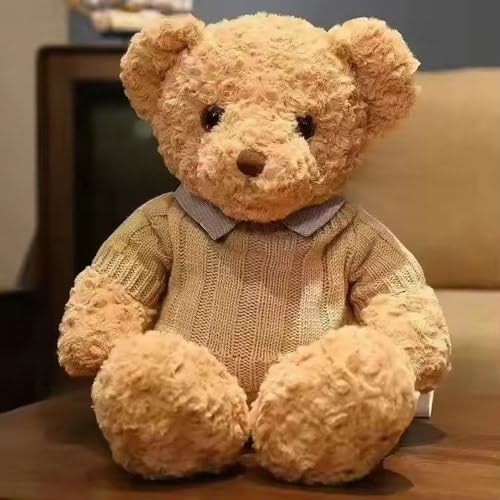 LEIGHT Weicher Plüschbär mit Pullover – 30 cm Kuscheltier für Kinder & Erwachsene, perfektes Geschenk & elegante Dekoration (braun) von LEIGHT