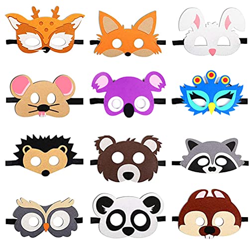 LEIMEND 12 Stück Tiermasken für Kinder aus Filz Tier Party Masken Charakter Masken, Weich, Angenehm zu Tragen, Kinder Cosplay Masken, Geburtstag Augenmaske LEIMEND 12 Stück Tiermasken für Kinder aus Filz Tier Party Masken Charakter Masken, Weich, Angenehm zu Tragen, Kinder Cosplay Masken, Geburtstag Augenmaske von LEIMEND