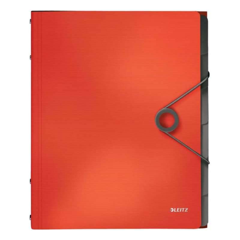 LEITZ Eckspanner / Ordnungsmappe Solid DIN A4, Sets Einzeln, Ausführung 6-Fächer, Farbe hellrot von LEITZ
