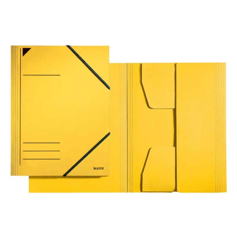 LEITZ Sammelmappe Karton DIN A4 mit Gummizug, Sets Einzeln, Farbe gelb von LEITZ