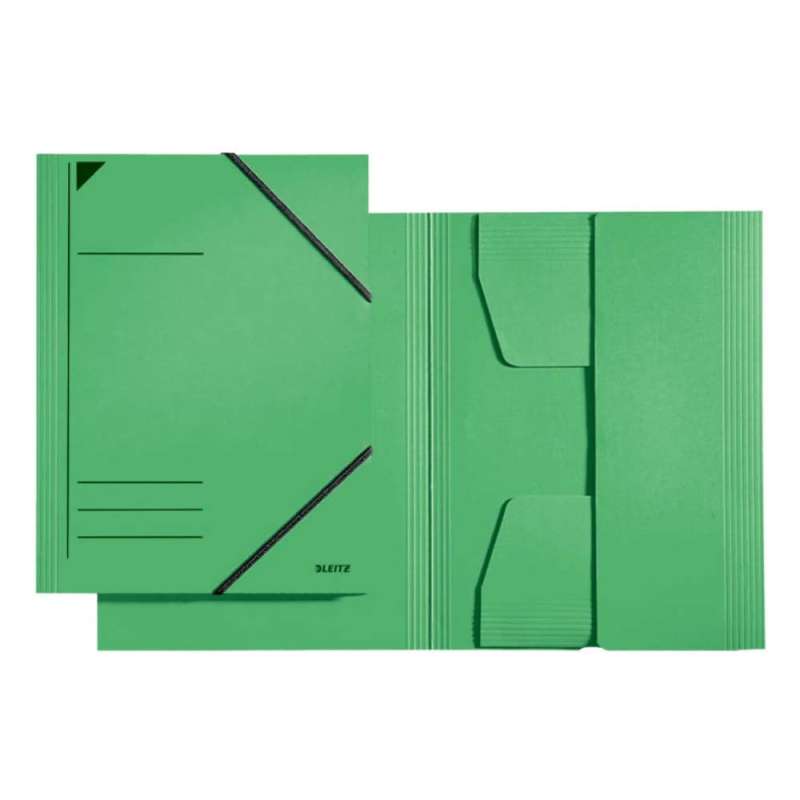 LEITZ Sammelmappe Karton DIN A4 mit Gummizug, Sets Einzeln, Farbe grün von LEITZ