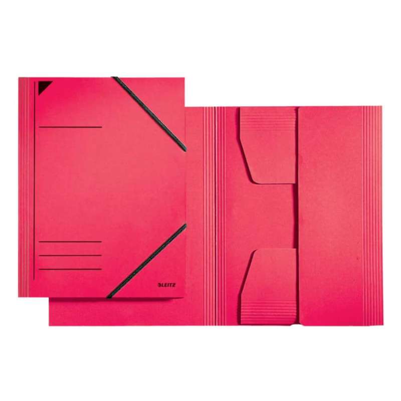 LEITZ Sammelmappe Karton DIN A4 mit Gummizug, Sets Einzeln, Farbe rot von LEITZ