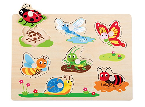 LELIN TOYS 30528 Puzzle Knöpfe, – Insekt, Multi Color von Lelin