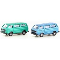 LEMKE COLLECTION LC4347 MINIS 1:160 VW T3 2er Set Bus grün+blau (Metallic Serie) von LEMKE COLLECTION