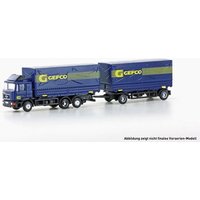 LEMKE COLLECTION LC4635 MINIS 1:160 MAN F90, 3-achs Wechselpritschen-Hängerzug GEFCO von LEMKE COLLECTION