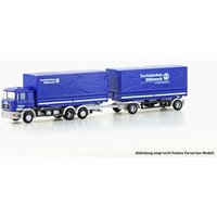 LEMKE COLLECTION LC4636 MINIS 1:160 MAN F90, 3-achs Wechselpritschen-Hängerzug THW von LEMKE COLLECTION