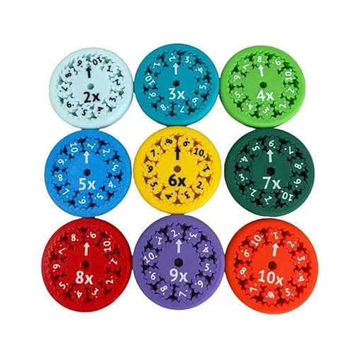 9 Stück Mathe Fidget Spinner, Fidget Toys Set, Mathe Fakten Lernspielzeug für Kinder ab 6-10, Interaktive Fidget Spinner zum Lernen Multiplikation und Division von LEMLIN