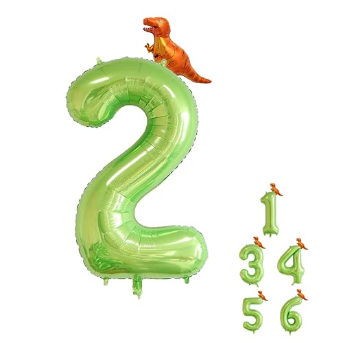Folienballon 2 Mit Dinosaurier - Grün Luftballon und Zahlen Luftballon für 2. Geburtstag - Babyparty Geburtstagsdeko Folienballon 2 Mit Dinosaurier - Grün Luftballon und Zahlen Luftballon für 2. Geburtstag - Babyparty Geburtstagsdeko von LEMONSTONE