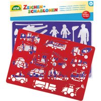 LENA® 65773 Zeichenschablone Fahrzeuge + Menschen von LENA®