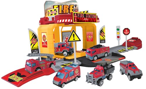 LENA INGROSSO Feuerwehrstation mit Notfallfahrzeugen - komplettes Feuerwehr-Spielset für Kinder LENA INGROSSO Feuerwehrstation mit Notfallfahrzeugen - komplettes Feuerwehr-Spielset für Kinder von LENA INGROSSO