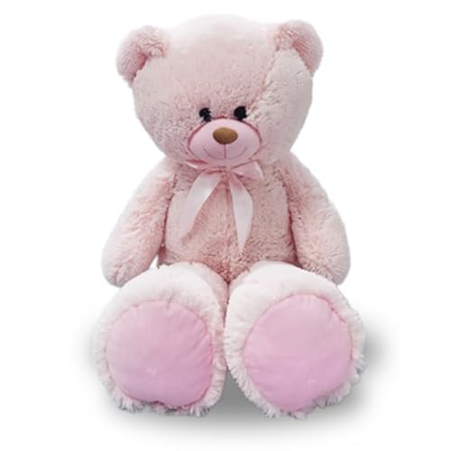 LENA INGROSSO Riesen Teddybär Cleo - Plüschtier rosa weich 96 cm mit Schleife von LENA INGROSSO