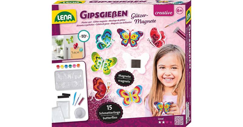 Gipsgießen Glitter Schmetterlinge, Faltschachtel von LENA
