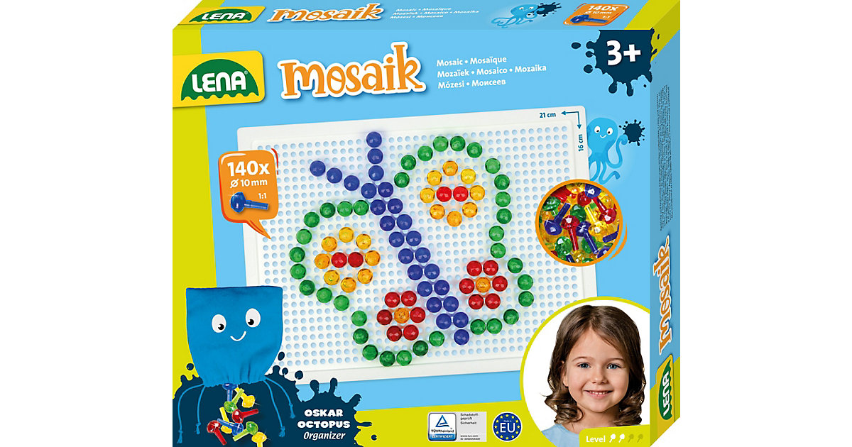 Mosaik Set transparent 10 mm, 140 Stecker Mosaik Set transparent 10 mm, 140 Stecker von LENA