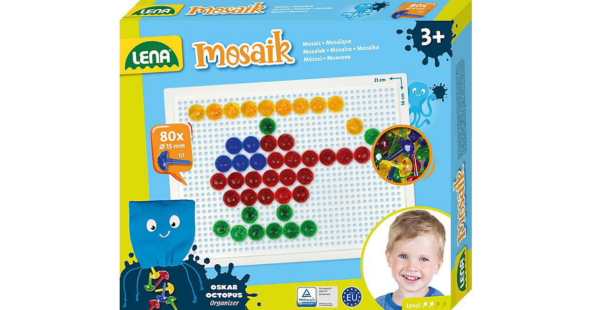 Mosaik Set transparent 15 mm, 80 Stecker Mosaik Set transparent 15 mm, 80 Stecker von LENA