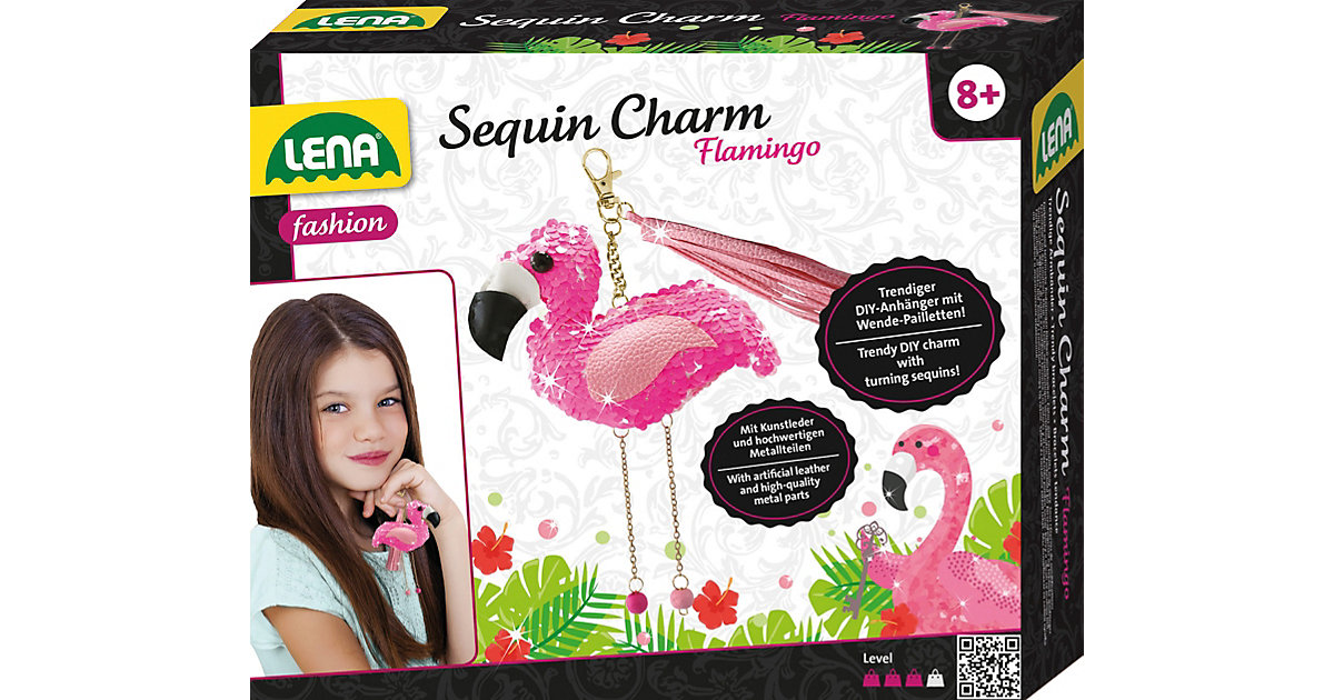 Sequin Charm Flamingo, Bastelset Pailletten-Anhänger von LENA