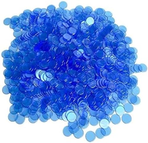 N/A 1000 Stück 3/4 Zoll transparente Bingo-Zählchips für Mathe-Übungen und Poker-Chips-Spielmarken, transparentes Blau von LENIUKS