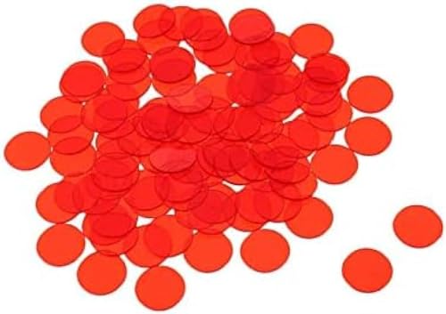 N/A 1000 Stück 3/4 Zoll transparente Bingo-Zählchips für Mathe-Übungen und Poker-Chips-Spielmarken, transparentes Rot von LENIUKS