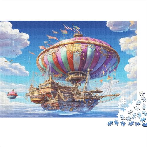 Airships Hölzernes Jigsaw Puzzles Für Erwachsene 1000 Teile Blue Sky Herausforderung Spielzeug Geschenke Einzigartige Heimdekoration 1000pcs (75x50cm) von LENTLY