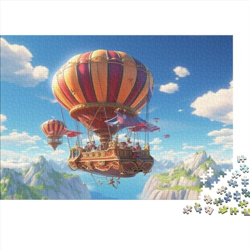 Airships Hölzernes Jigsaw Puzzles Für Erwachsene 1000 Teile Blue Sky Lernspiel Heimdekoration Puzzle 1000pcs (75x50cm) von LENTLY