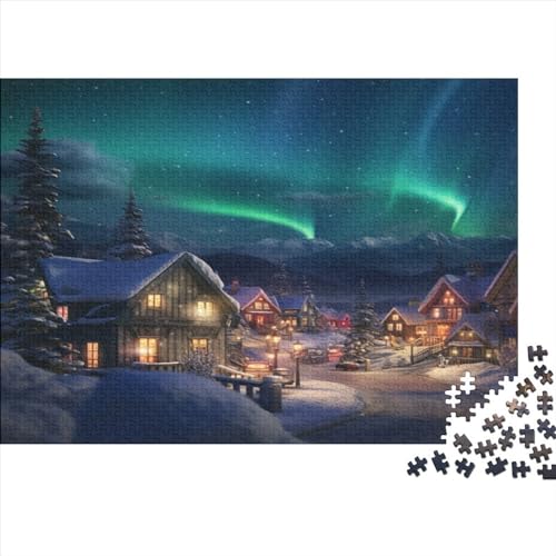 Aurora Erwachsene Puzzle Für Erwachsene 1000 Teile The Arctic Pole Geschicklichkeitsspiel Für Die Ganze Familie Impossible Puzzle DIY Kit Moderne Wohnkultur 1000pcs (75x50cm) von LENTLY