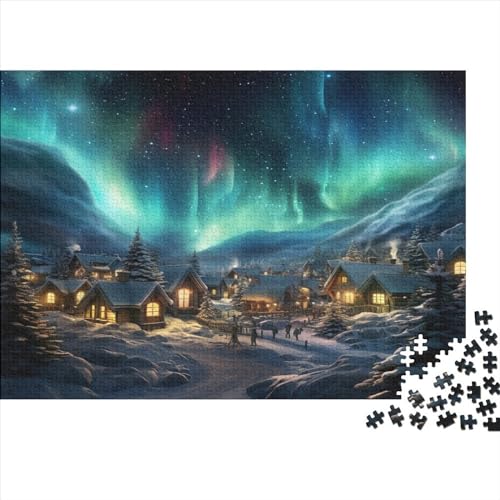 Aurora Erwachsenenpuzzle Für Erwachsene 500 Teile The Arctic Pole Puzzle Legespiel Impossible Puzzle Einzigartiges Geschenk Home Dekoration Puzzle 500pcs (52x38cm) von LENTLY