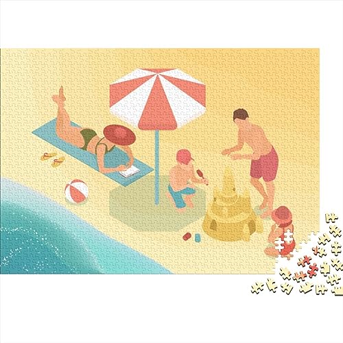 Beach Day Holzpuzzle Von Fotos Bilder Lernspielzeug Stressabbau Spiele Für Erwachsene Familienspiele Für Weihnachten Geburtstag Geschenke 1000pcs (75x50cm) von LENTLY