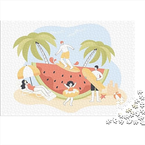 Beach Day Puzzles Für Erwachsene Individuell Gestaltete Puzzles Für Erwachsene Lernspielzeug Herausfordernde Familienspiele Als Weihnachtsgeburtstagsgeschenke 500pcs (52x38cm) von LENTLY