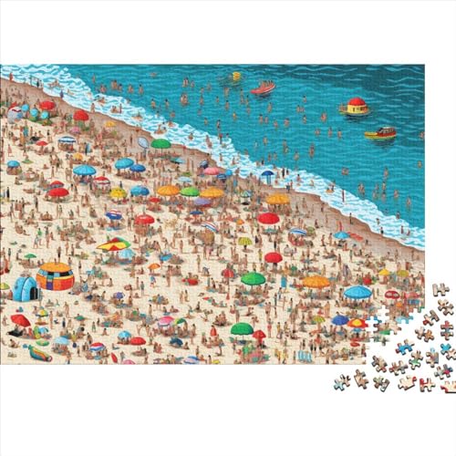 Beach Hölzernes Jigsaw Puzzles Für Erwachsene Kinder 1000 Teile Ocean Herausforderung Spielzeug Tolles Geschenk Heimdekoration Puzzle 1000pcs (75x50cm) von LENTLY