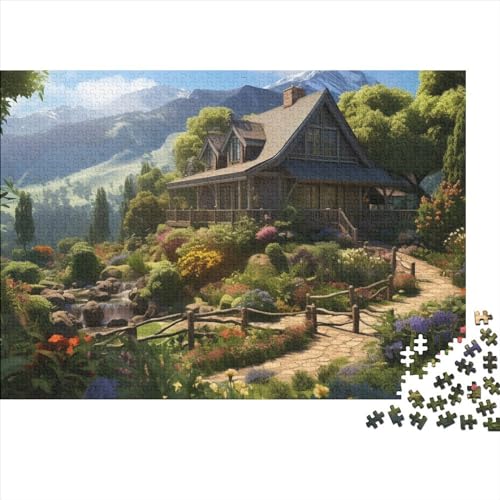 Bergdorf-Hütte Holzpuzzle Von Fotos Bilder Lernspielzeug Stressabbau Spiele Für Erwachsene Familienspiele Für Weihnachten Geburtstag Geschenke 1000pcs (75x50cm) von LENTLY