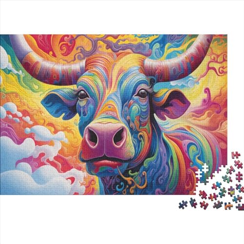 Bulls Hölzernes Jigsaw Puzzles Für Erwachsene 1000 Teile Cool Herausforderung Spielzeug Einzigartige Heimdekoration 1000pcs (75x50cm) von LENTLY