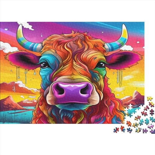 Bulls Hölzernes Jigsaw Puzzles Für Erwachsene 1000 Teile Cool Puzzle Lernspiele Geschenke Einzigartige Heimdekoration 1000pcs (75x50cm) von LENTLY