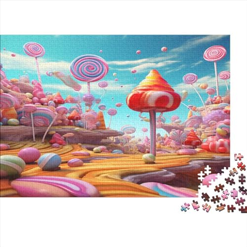 Candy Hölzernes Jigsaw Puzzles Für Erwachsene 1000 Teile Confectionary Herausforderung Spielzeug Geschenke Heimdekoration Puzzle 1000pcs (75x50cm) von LENTLY