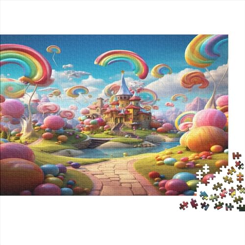 Candy Hölzernes Jigsaw Puzzles Für Erwachsene 1000 Teile Confectionary Stressabbau Geschenke Heimdekoration Puzzle 1000pcs (75x50cm) von LENTLY