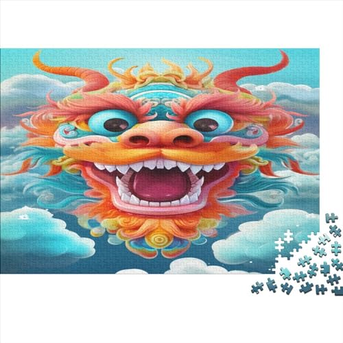 Chinese Dragons Hölzernes Jigsaw Puzzles Für Erwachsene 1000 Teile Cute Herausforderndes Spiel Tolles Geschenk Heimdekoration Puzzle 1000pcs (75x50cm) von LENTLY