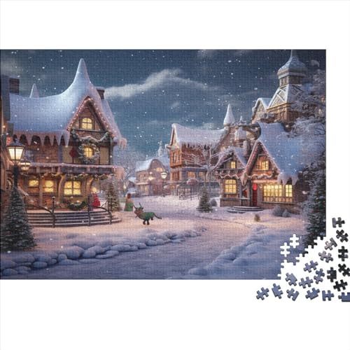 Christmas Streets Puzzle Für Erwachsene 1000 Teile Snow Geschicklichkeitsspiel Für Die Ganze Familie Impossible Puzzle Einzigartiges Geschenk Home Dekoration Puzzle 1000pcs (75x50cm) von LENTLY