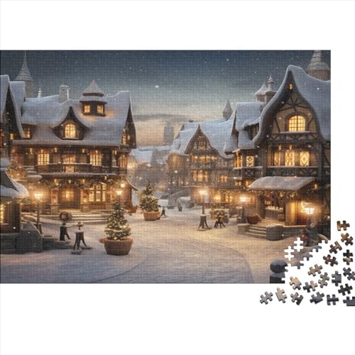 Christmas Streets Puzzle Für Erwachsene 500 Teile Snow Puzzle Legespiel Impossible Puzzle Einzigartiges Geschenk Moderne Wohnkultur 500pcs (52x38cm) von LENTLY