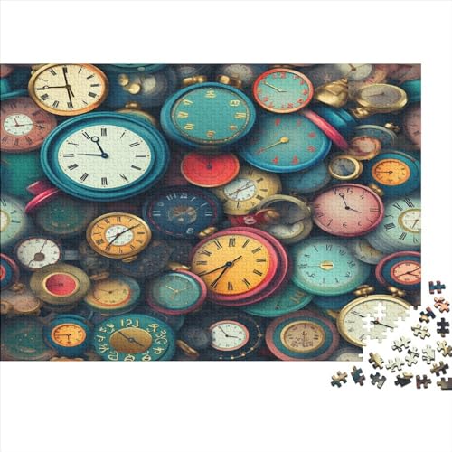 Clocks Hölzernes Jigsaw Puzzles Für Erwachsene 1000 Teile Old Herausforderung Spielzeug Heimdekoration Puzzle 1000pcs (75x50cm) von LENTLY