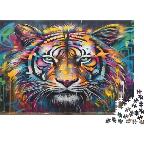 Colourful Lion Puzzle Für Erwachsene Und Kinder 1000 Teile Lion Geschicklichkeitsspiel Für Die Ganze Familie Impossible Puzzle DIY Kit Home Dekoration Puzzle 1000pcs (75x50cm) von LENTLY