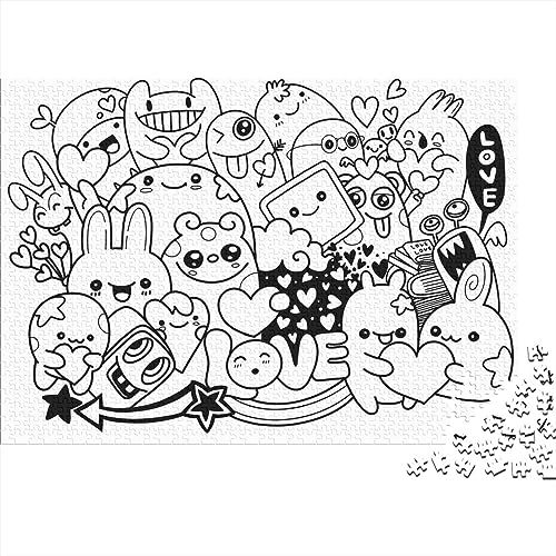 Graffiti-Illustration Puzzles Für Erwachsene Individuelles Puzzle Herausfordernde Spiele Für Die Ganze Familie Lernspielzeug Geburtstag 500pcs (52x38cm) von LENTLY
