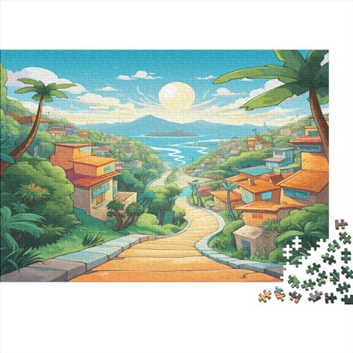 Gulf Erwachsene Puzzle Für Erwachsene 1000 Teile Cocos Geschicklichkeitsspiel Für Die Ganze Familie Impossible Puzzle DIY Kit Home Dekoration Puzzle 1000pcs (75x50cm) von LENTLY